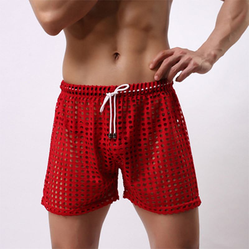 Hollow Out Nettbukser Se Gjennom Mesh Pustende Shorts