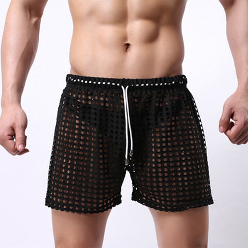 Hollow Out Nettbukser Se Gjennom Mesh Pustende Shorts