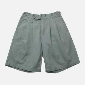 Menn Ensfarget Doble Lommer Vintage Høy Midje Shorts