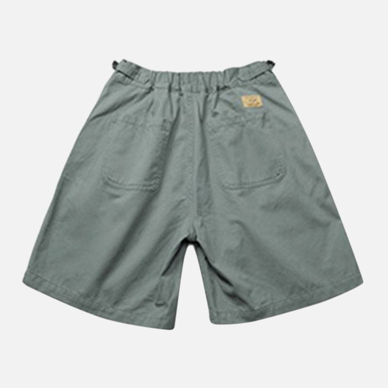 Menn Ensfarget Doble Lommer Vintage Høy Midje Shorts