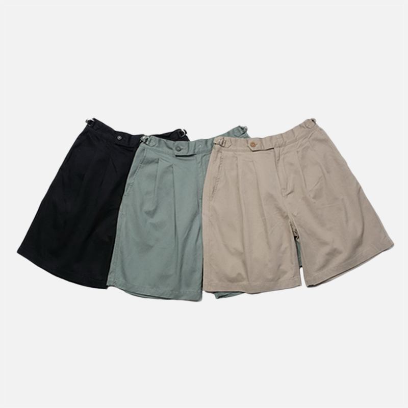 Menn Ensfarget Doble Lommer Vintage Høy Midje Shorts