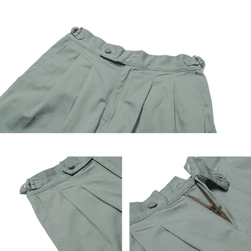 Menn Ensfarget Doble Lommer Vintage Høy Midje Shorts