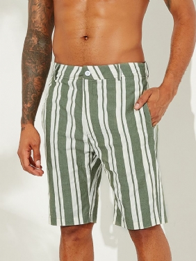 Menn Sumemr Beach Stripe Pustende Big Pocket Fritids Shorts