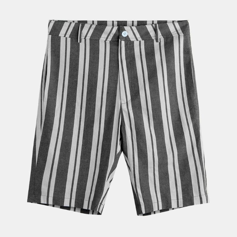 Menn Sumemr Beach Stripe Pustende Big Pocket Fritids Shorts