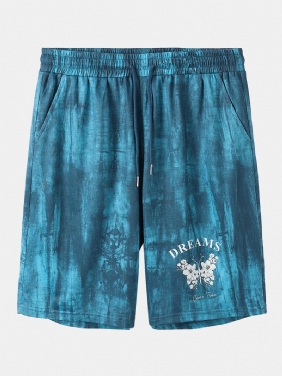 Menn Tie Dye Blomstrete Med Trykk Elastisk Midje Shorts