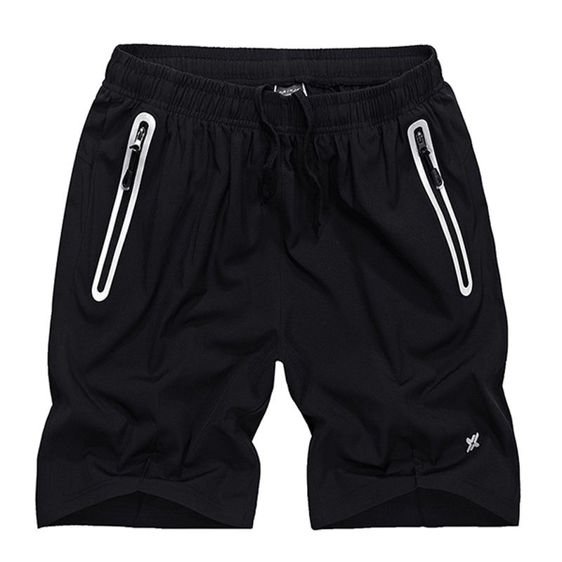 Slim Fit Sportsshorts Med Elastisk Snøring For Menn