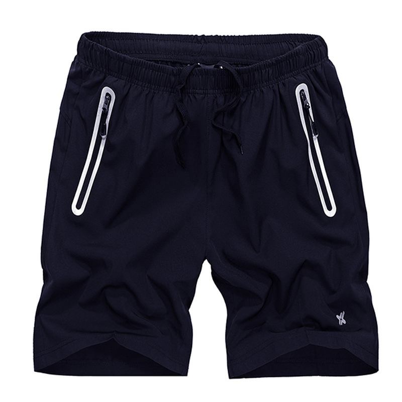 Slim Fit Sportsshorts Med Elastisk Snøring For Menn