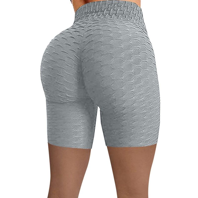 Sommer Strikke Shorts Høy Midje Hip Tight Leggings Stretch Running Biker Shorts