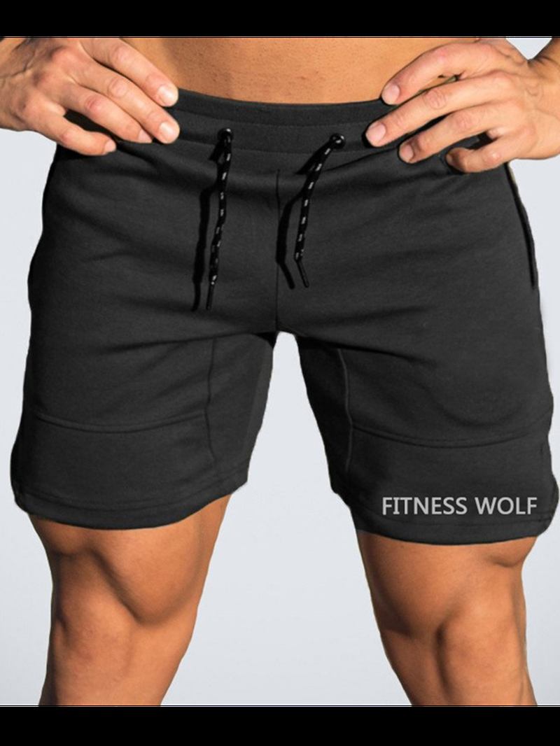 Sportssykkelsnøre For Menn Slim Fit Ensfarget Uformelle Shorts