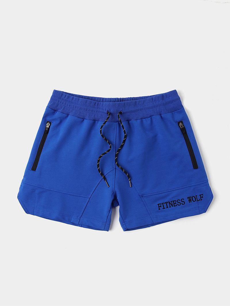 Sportssykkelsnøre For Menn Slim Fit Ensfarget Uformelle Shorts