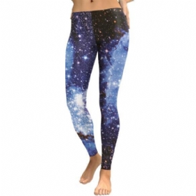 3d Digital Black Blue Galaxy Leggings