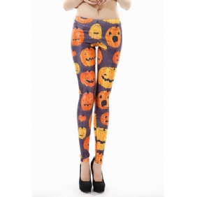 Dame Jack-o-lantern Med Trykk Leggings