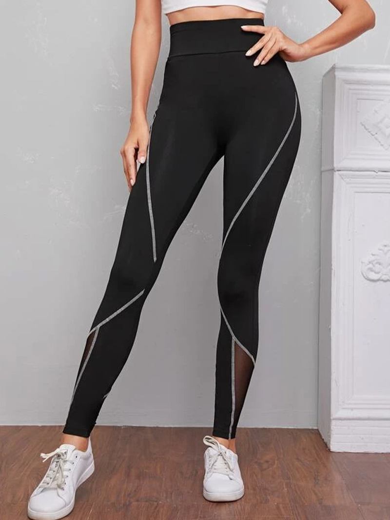 Dame Patch Line Med Trykk Elastisk Midje Bodycon Sport Fritids Leggings