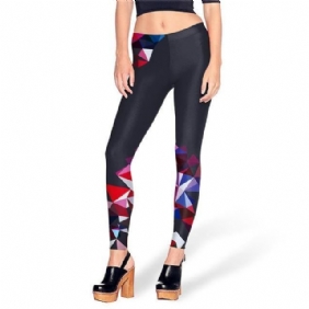 Fargerike Geometriske Kunsttrykk Leggings For Kvinner