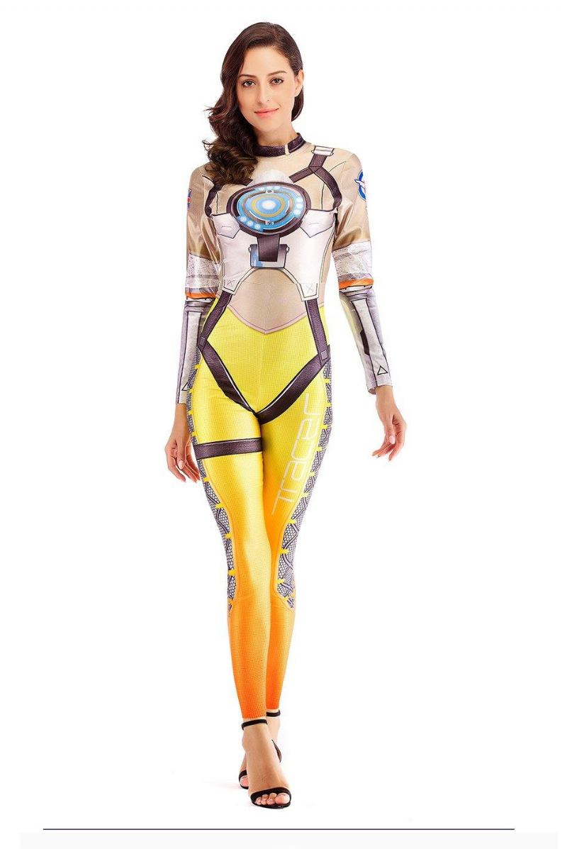 Hero Tracer Costume Cosplay Anime Bodysuit Kostymer For Kvinner Plus Size Jumpsuit