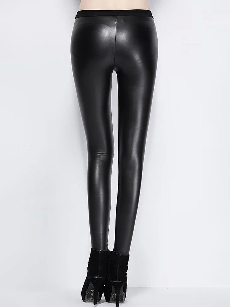 Kvinner Ensfarget Skinn Bodycon Base Lange Uformelle Leggings