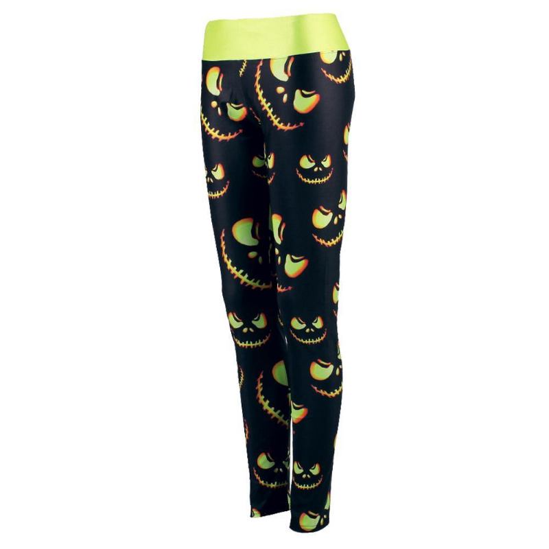 Kvinner Leggings Harvest Sporting Leggings Lighting Pumpkin Lantern Med Trykk Mujer Legg Pants