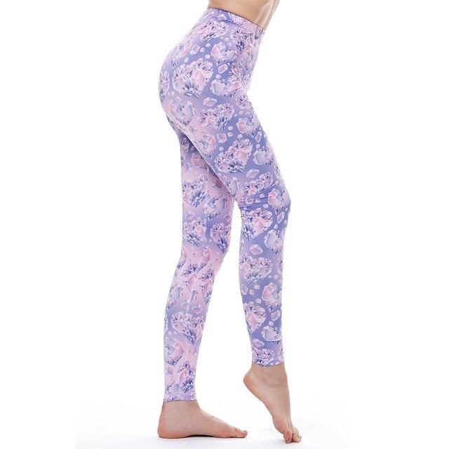 Leggings Kvinner Legg Fitness Legging Sexy Bukser Høy Midje Push Up Shiny 3d-trykt Rainbow Star Katt Donuts