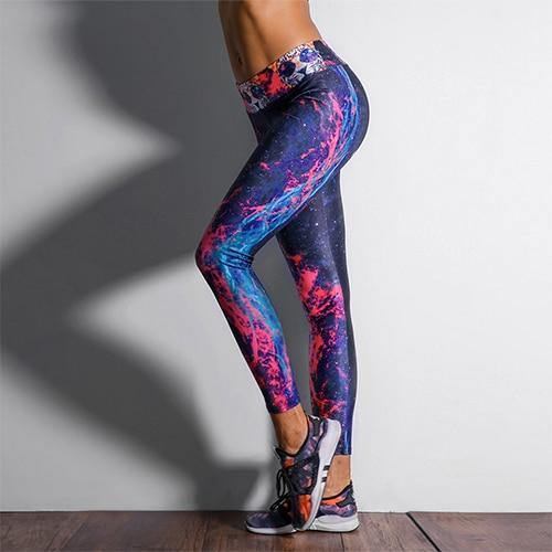 New Arrival Dame Leggings Sportsbukser Stjernehimmel 3d Spot Med Trykk Mujer Compression Legg Bukser