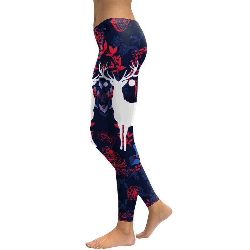 New Arrival Leggings Kvinner Sika Deer Digital Med Trykk Animal Fitness Legg Slim Elastisk Trening Plus Size Legging