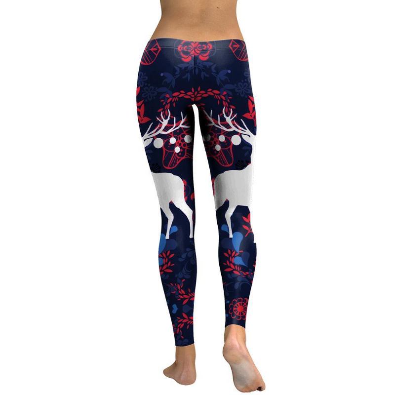 New Arrival Leggings Kvinner Sika Deer Digital Med Trykk Animal Fitness Legg Slim Elastisk Trening Plus Size Legging