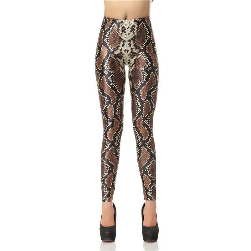 Nytt Design Mote 3d Digital Slangeskinn Leg Slim Legg Med Trykk Dame Leggings Damebukser