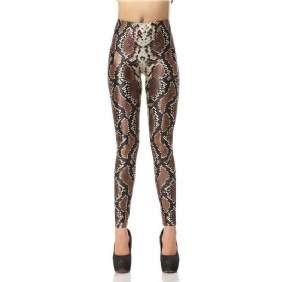 Nytt Design Mote 3d Digital Slangeskinn Leg Slim Legg Med Trykk Dame Leggings Damebukser