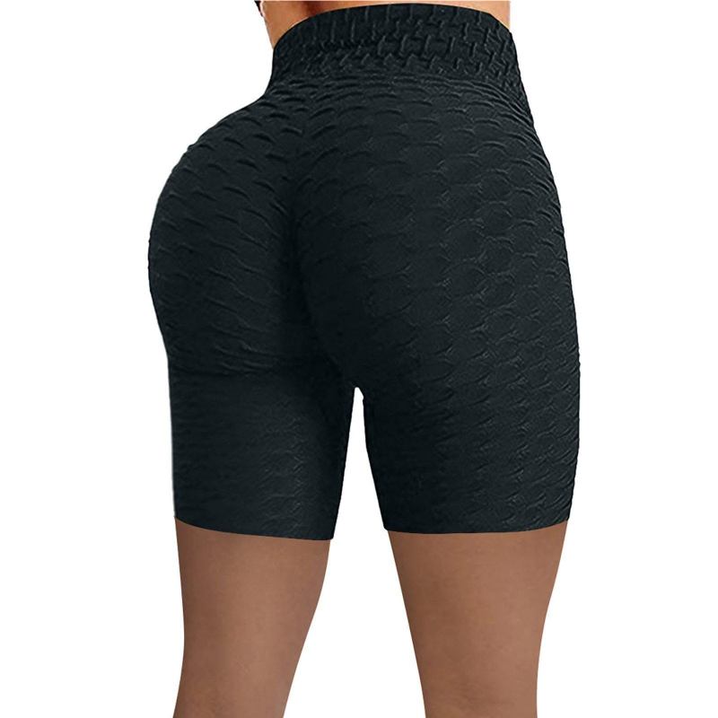 Sommer Strikke Shorts Høy Midje Hip Tight Leggings Stretch Running Biker Shorts