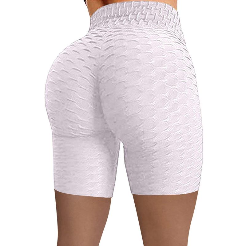 Sommer Strikke Shorts Høy Midje Hip Tight Leggings Stretch Running Biker Shorts