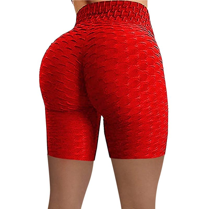 Sommer Strikke Shorts Høy Midje Hip Tight Leggings Stretch Running Biker Shorts