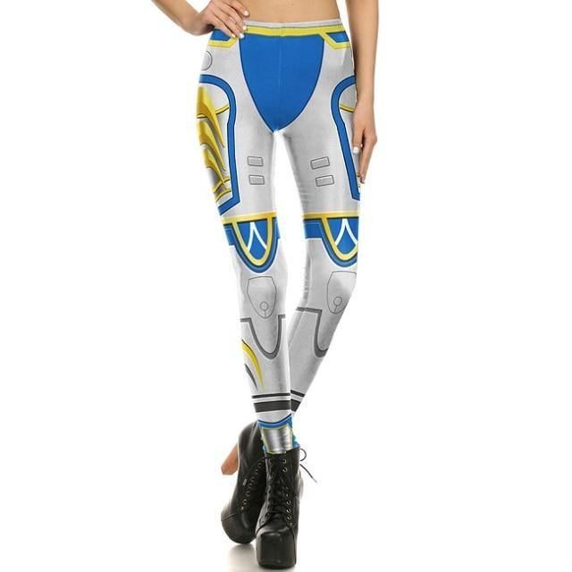 Spill Cosplay Kvinner Leggings Armor Digital Med Trykk Gull Metall Plus Size Legg Høy Midje Workout Legging