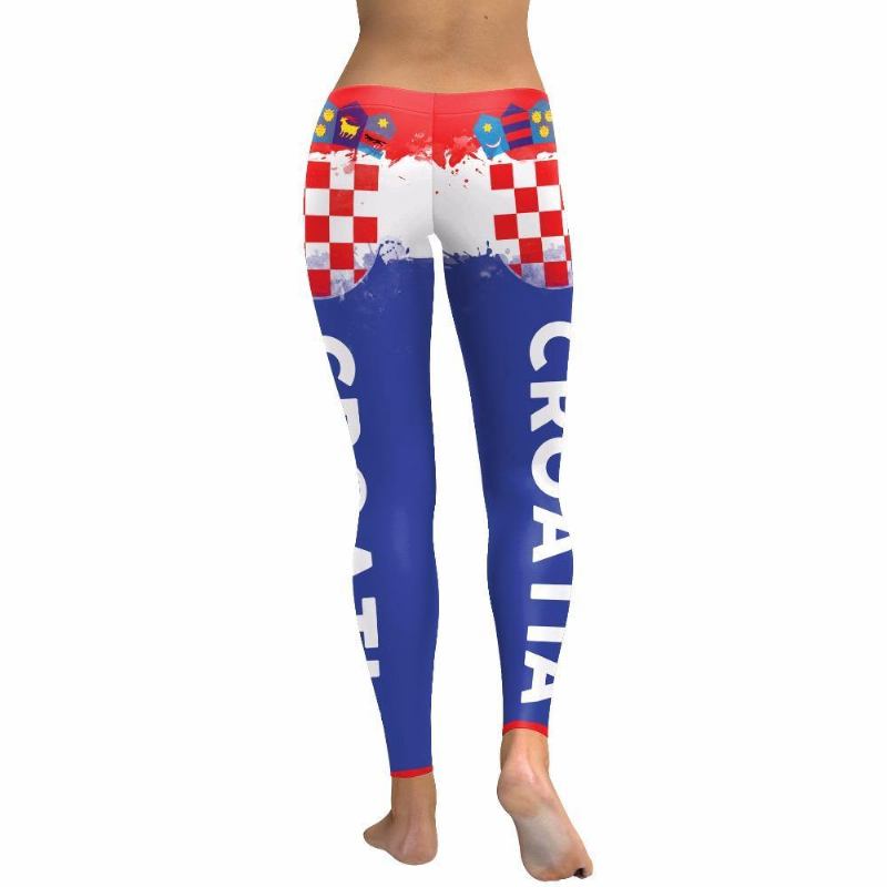 Summer Dame Leggings Kroatia Cheer Digital Med Trykk Legging For Med Trykk Trening Fitness Legging Bukser