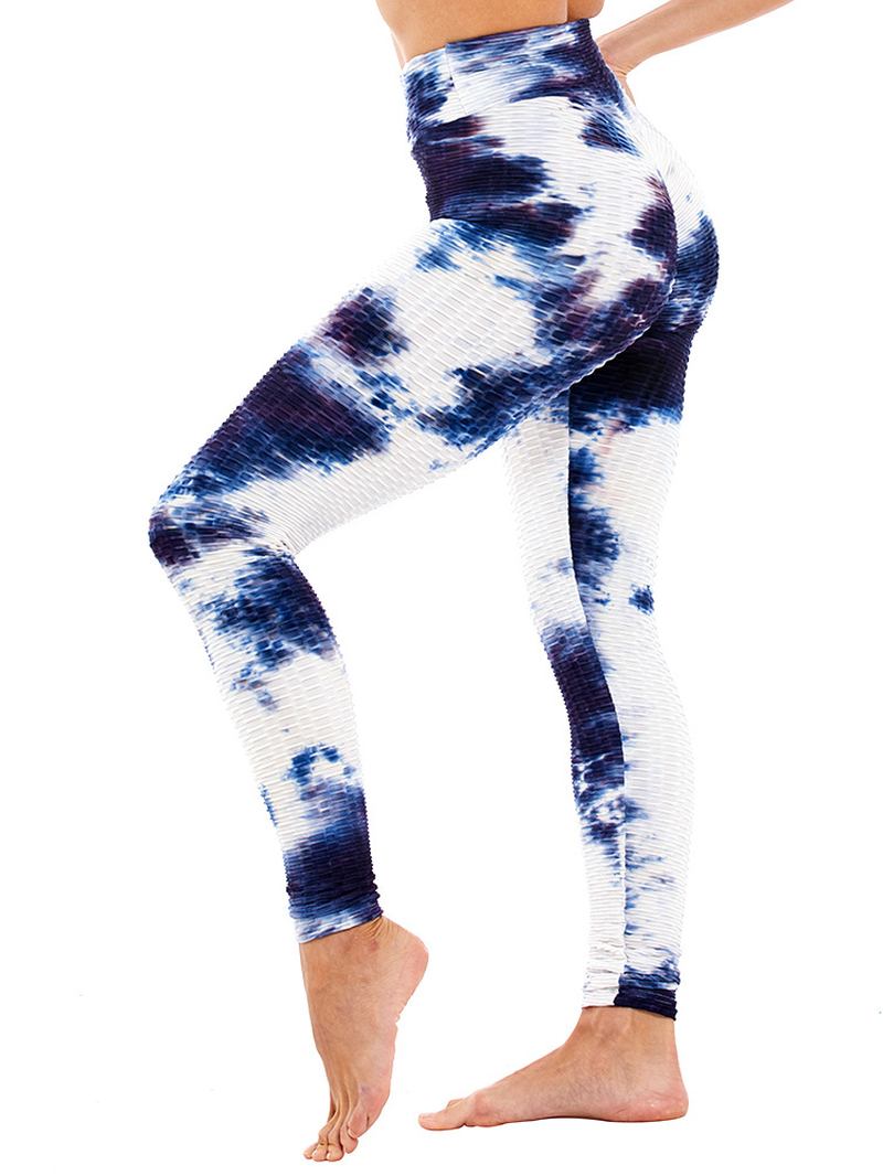 Tie-dye Random Med Trykk Høy Midje Slank Sport Yoga Fritids Leggings For Kvinner