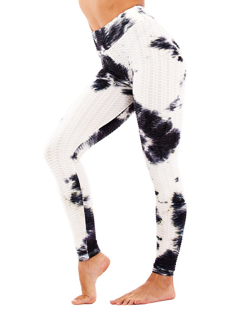 Tie-dye Random Med Trykk Høy Midje Slank Sport Yoga Fritids Leggings For Kvinner