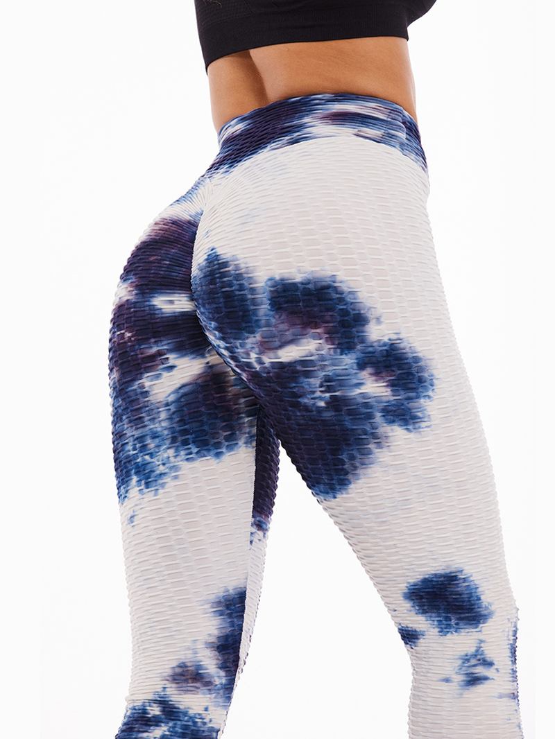 Tie-dye Random Med Trykk Høy Midje Slank Sport Yoga Fritids Leggings For Kvinner