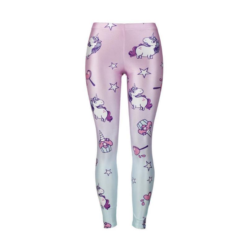 Unicorn Series Dame Leggings Star Ice Cream Digital Med Trykk Legg Sweat Workout Kvinne Legging Slim Pants