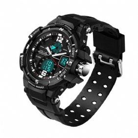 Chronograph Luminous Week Display Vanntett Menn Sport Dual Display Digital Watch