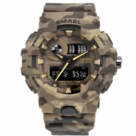 Digital Watch Camouflage Militray Dual Display Herre Sports Outdoor Armbåndsur