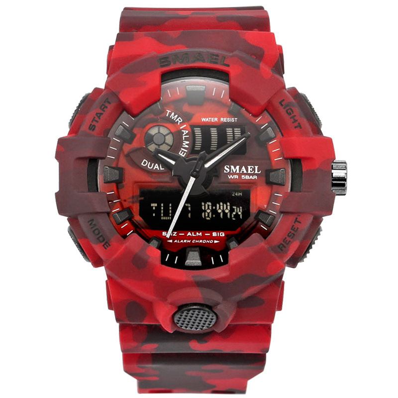 Digital Watch Camouflage Militray Dual Display Herre Sports Outdoor Armbåndsur