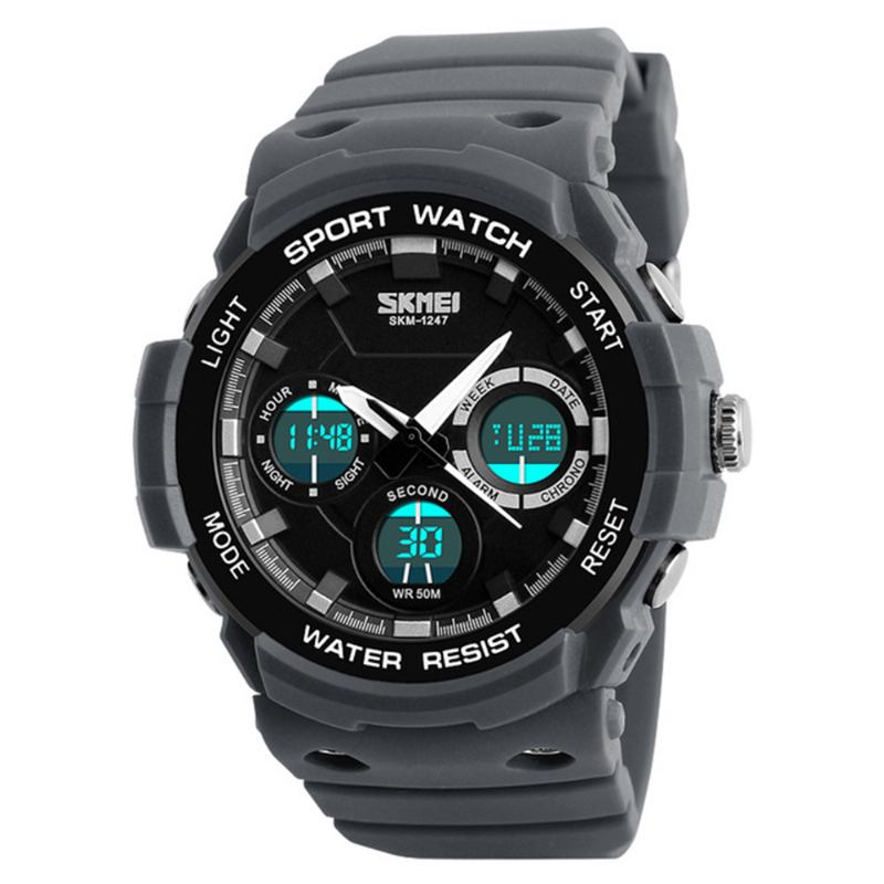 Dual Display Digital Watch Herre Luminous Chronograph Alarm Watch Outdoor Sports Watch