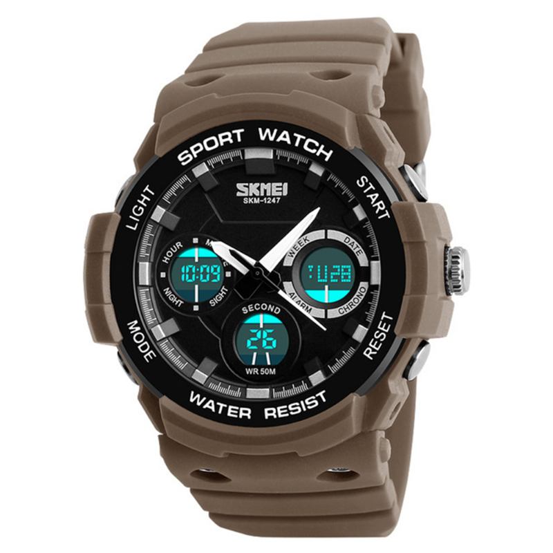 Dual Display Digital Watch Herre Luminous Chronograph Alarm Watch Outdoor Sports Watch