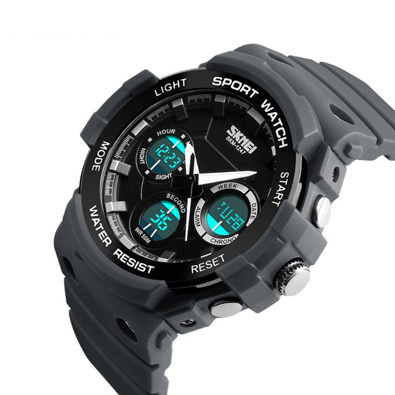 Dual Display Digital Watch Herre Luminous Chronograph Alarm Watch Outdoor Sports Watch