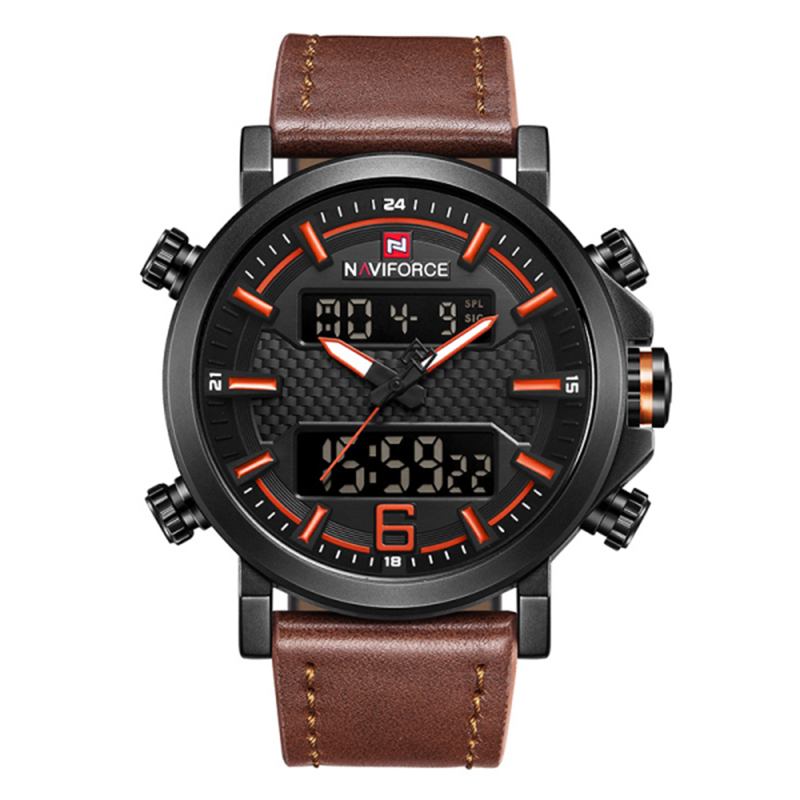 Dual Display Digital Watch Lysende Display Alarm Kalender Outdoor Sports Watch