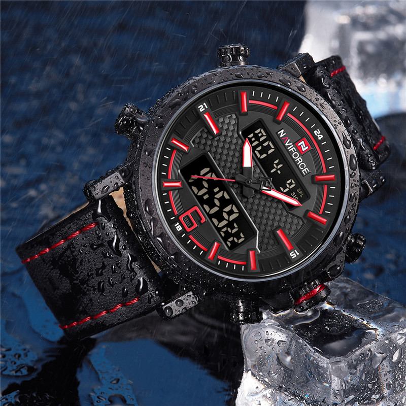 Dual Display Digital Watch Lysende Display Alarm Kalender Outdoor Sports Watch