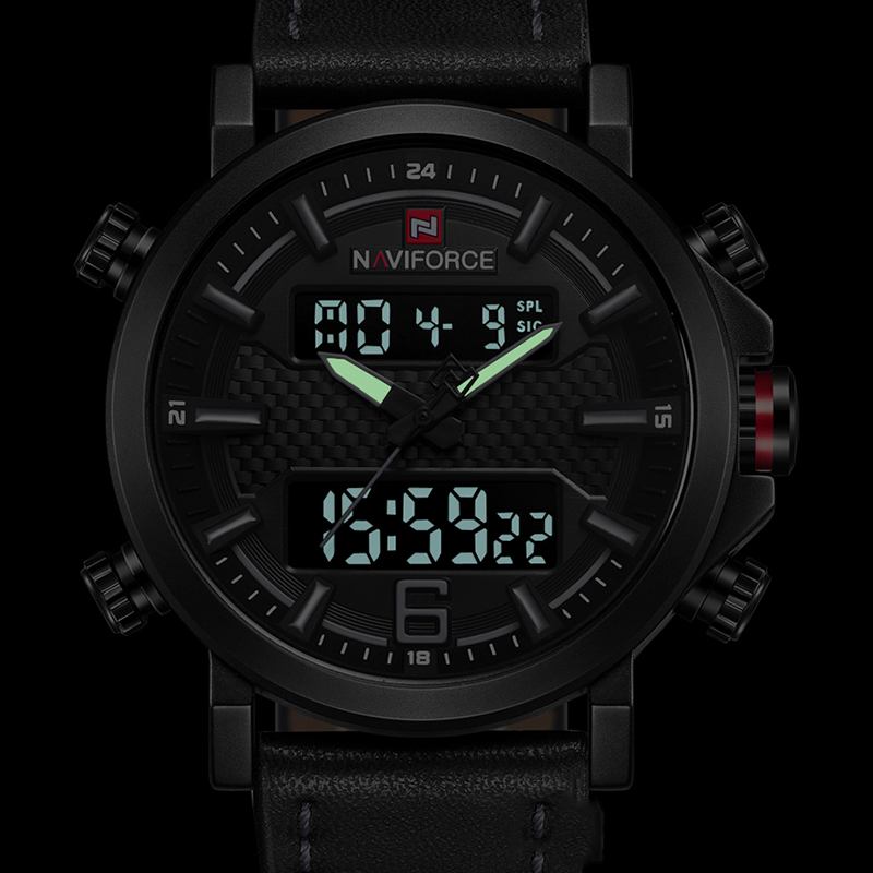 Dual Display Digital Watch Lysende Display Alarm Kalender Outdoor Sports Watch