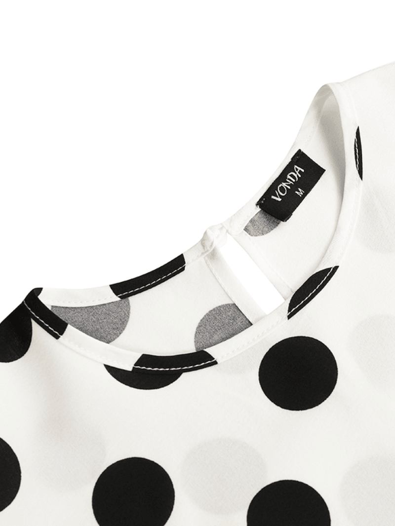 Kvinner Polka Dot Med Trykk Plissering Fritids Dress