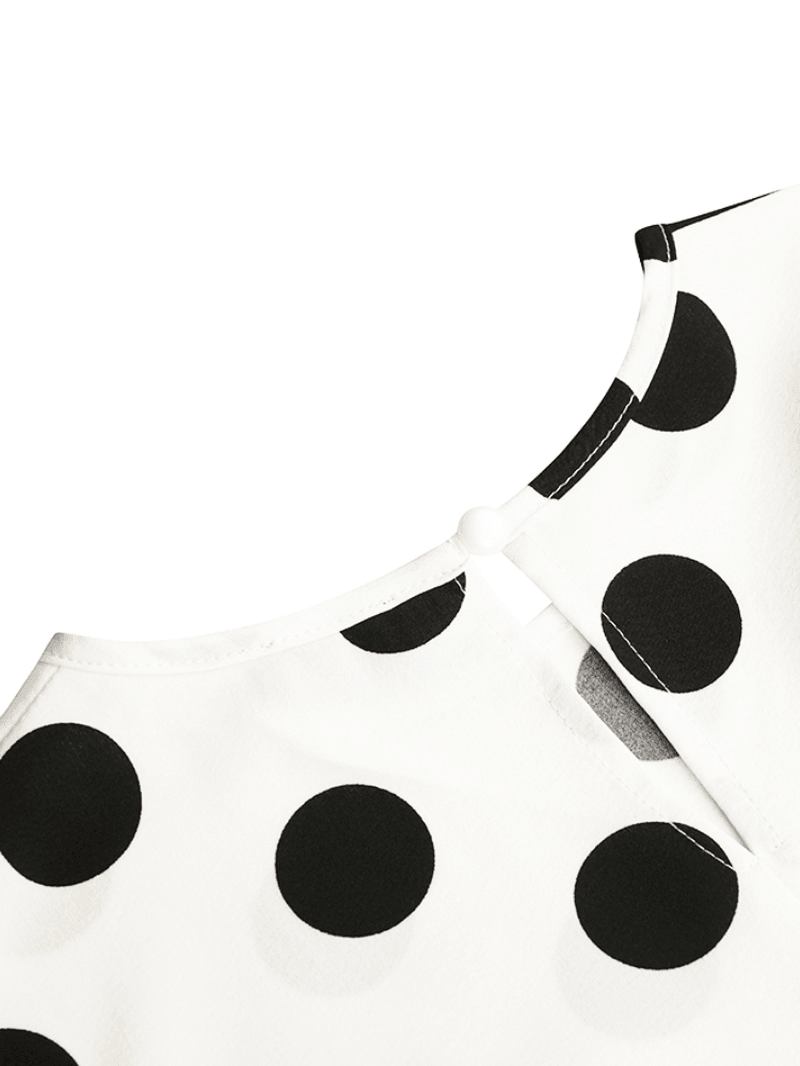 Kvinner Polka Dot Med Trykk Plissering Fritids Dress