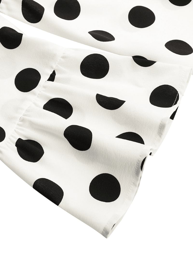 Kvinner Polka Dot Med Trykk Plissering Fritids Dress