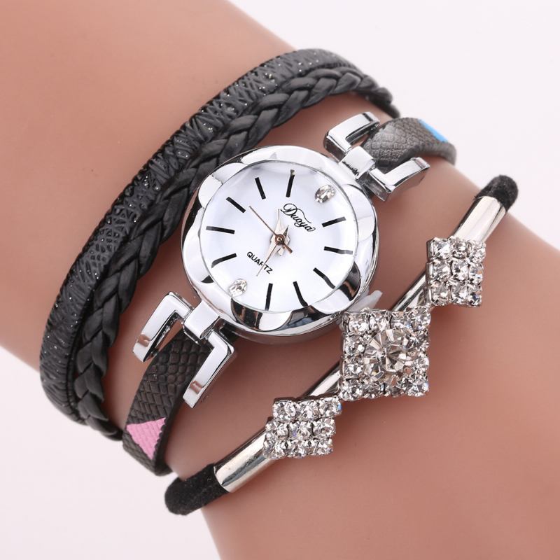 Blomstrete Dial Show Fasjonable Kvinner Armbånd Watch Tourist Dress Retro Style Quartz Watch