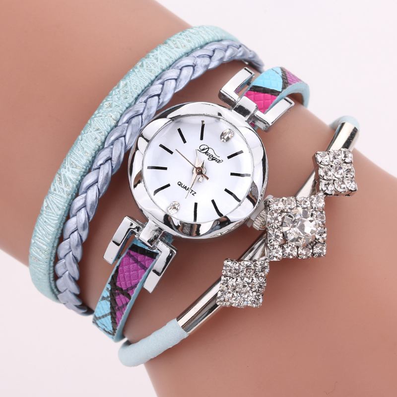 Blomstrete Dial Show Fasjonable Kvinner Armbånd Watch Tourist Dress Retro Style Quartz Watch